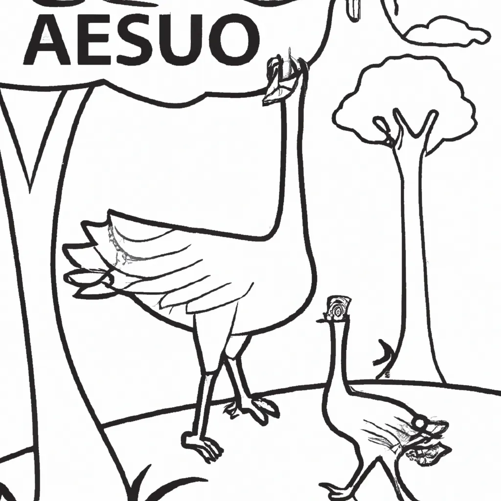 desenhos parque avestruz imprimir colorir gratis