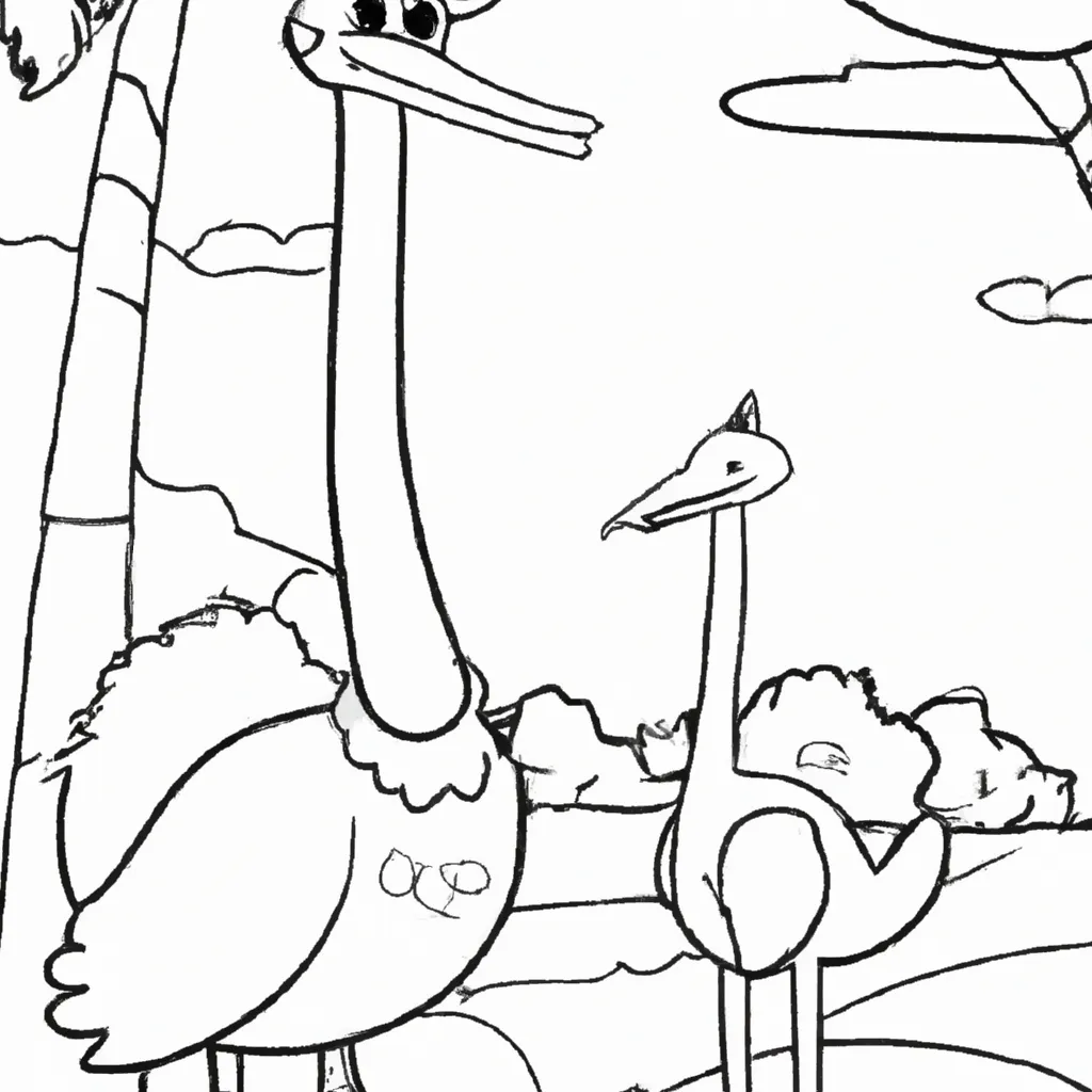 desenhos parque avestruz imprimir colorir gratis 1