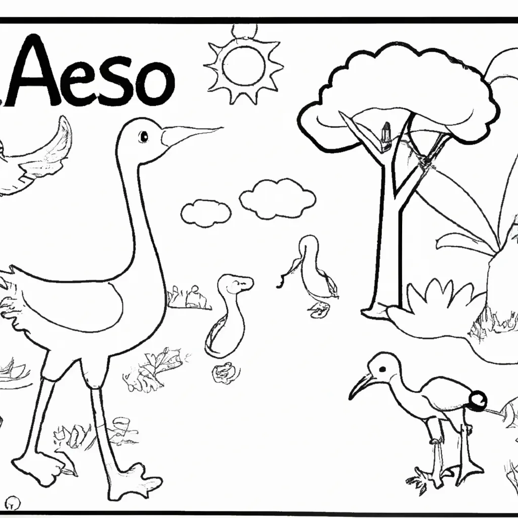 desenhos parque avestruz imprimir colorir gratis 6
