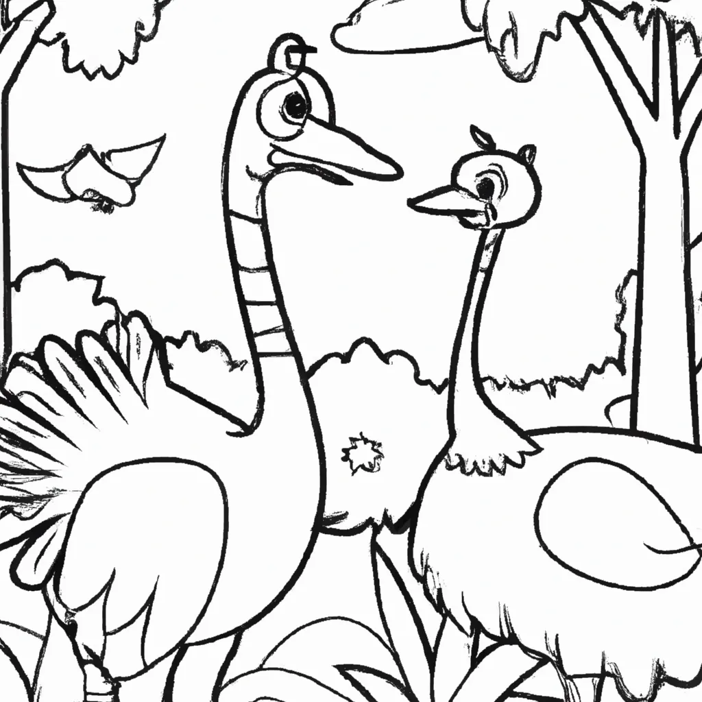 desenhos parque avestruz imprimir colorir gratis 10