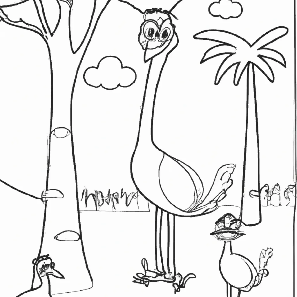 desenhos parque avestruz imprimir colorir gratis 13
