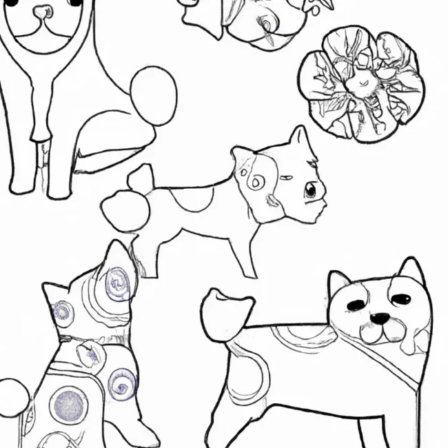 desenhos cachorros japoneses imprimir colorir gratis 3