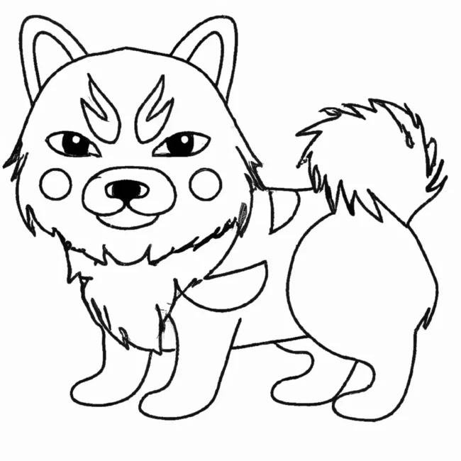desenhos cachorros japoneses imprimir colorir gratis 14