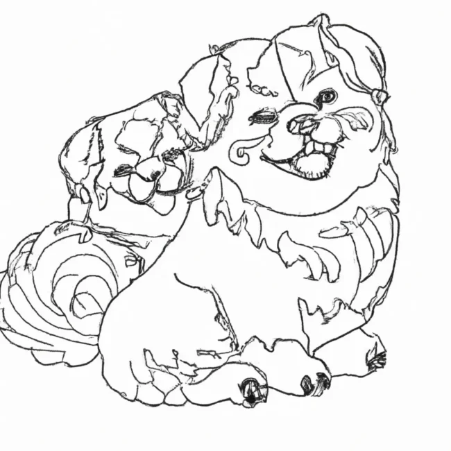 desenhos cachorros chineses imprimir colorir gratis 1