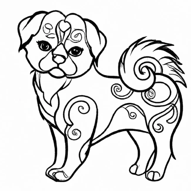 desenhos cachorros chineses imprimir colorir gratis 9