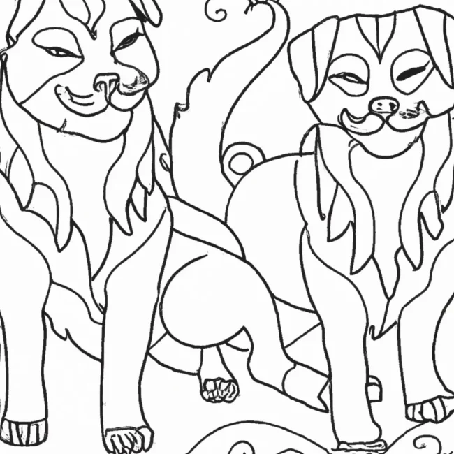 desenhos cachorros chineses imprimir colorir gratis 10