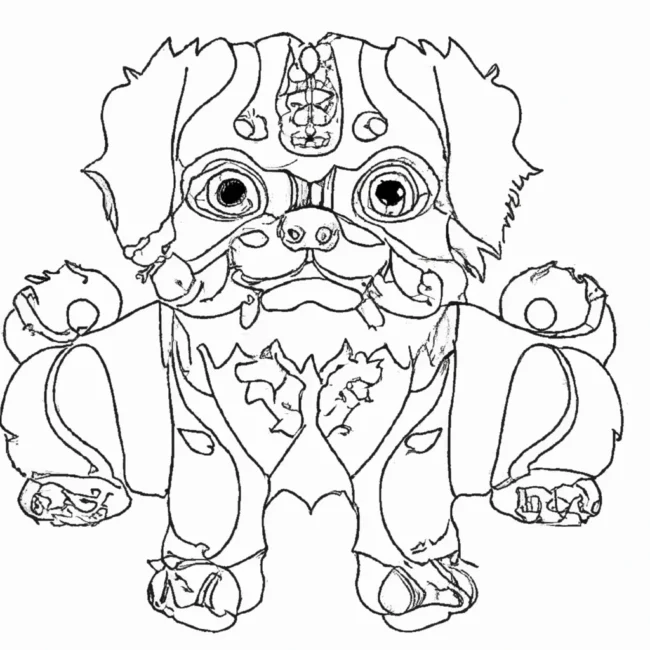 desenhos cachorros chineses imprimir colorir gratis 13