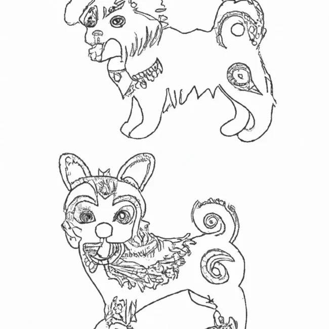desenhos cachorros chineses imprimir colorir gratis 14