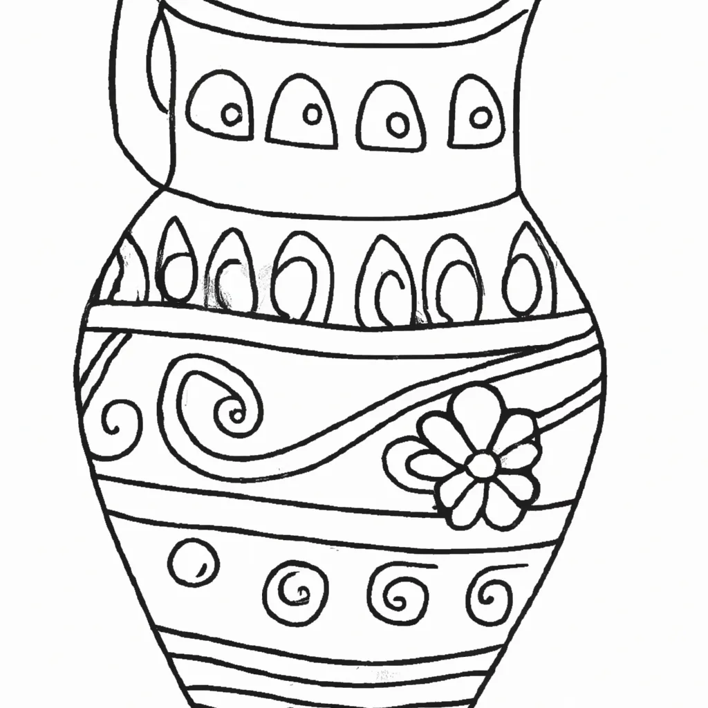 desenhos jarros barro imprimir colorir gratis