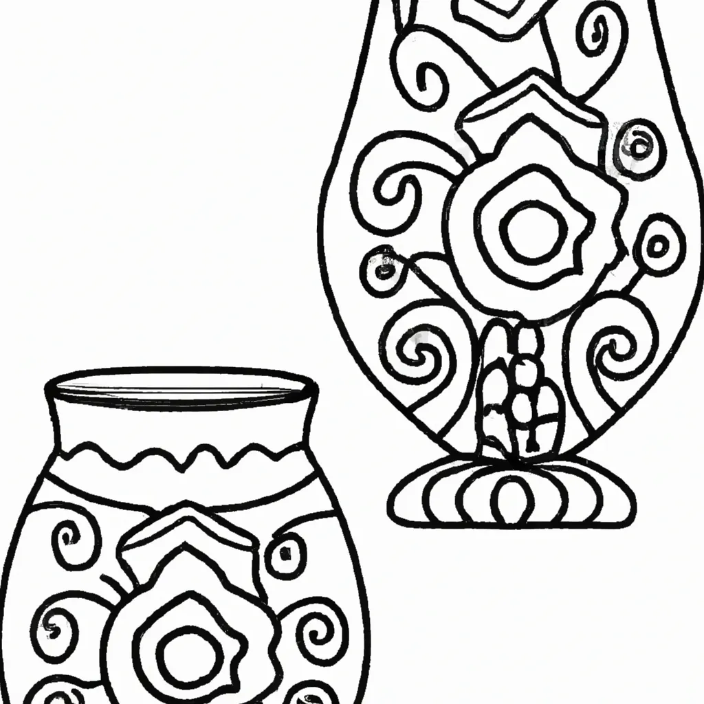 desenhos jarros barro imprimir colorir gratis 10