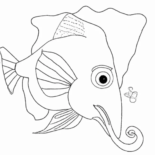 desenhos peixe elefante imprimir colorir gratis 12