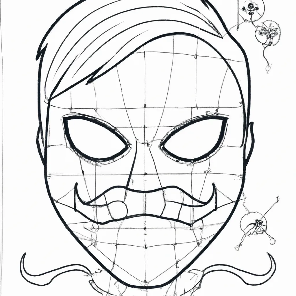 Desenhos de Máscara de Hacker para Imprimir e Colorir Grátis