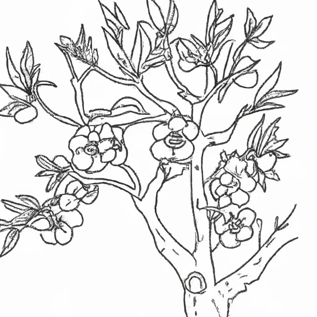 desenhos arvore pessegos imprimir colorir gratis