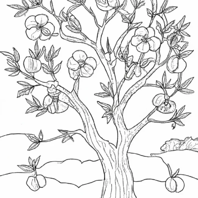 desenhos arvore pessegos imprimir colorir gratis 6 desenhos arvore pessegos imprimir colorir gratis 6