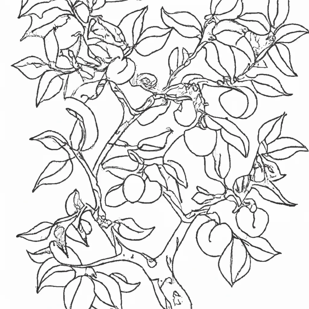 desenhos arvore pessegos imprimir colorir gratis 7