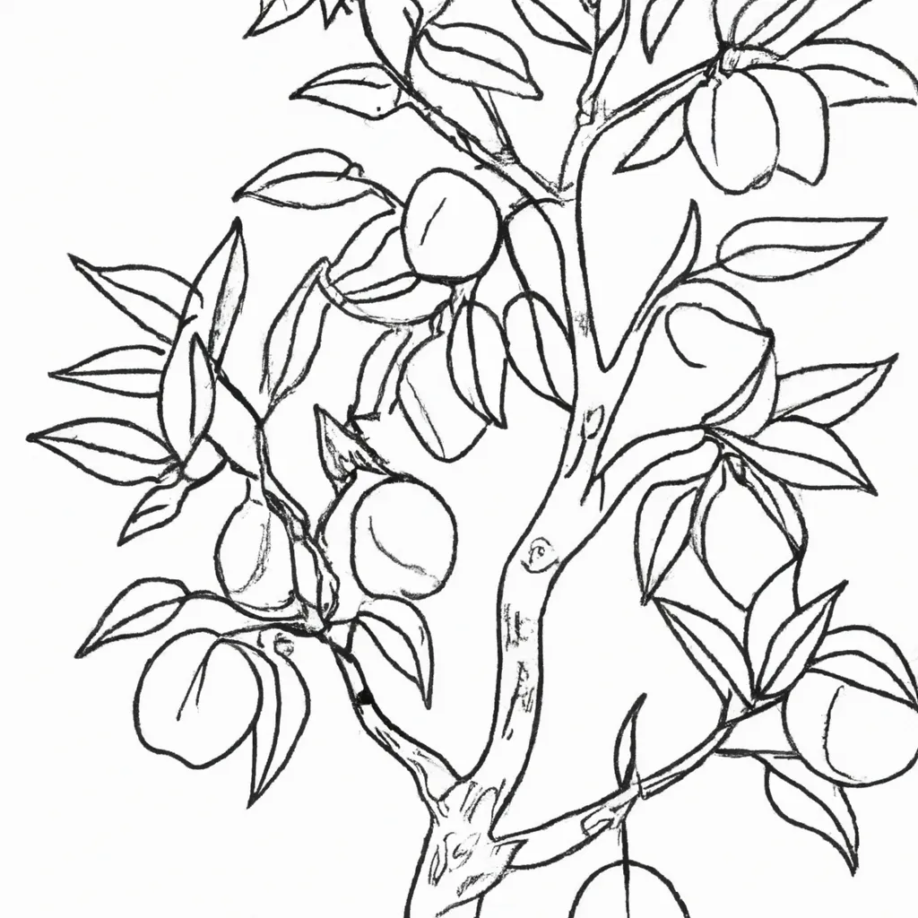 desenhos arvore pessegos imprimir colorir gratis 8