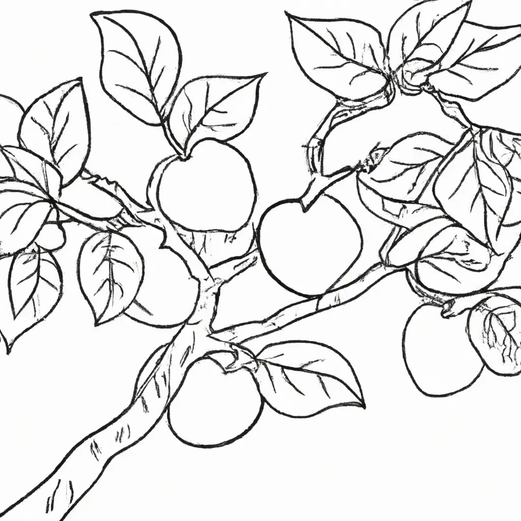 desenhos arvore pessegos imprimir colorir gratis 9