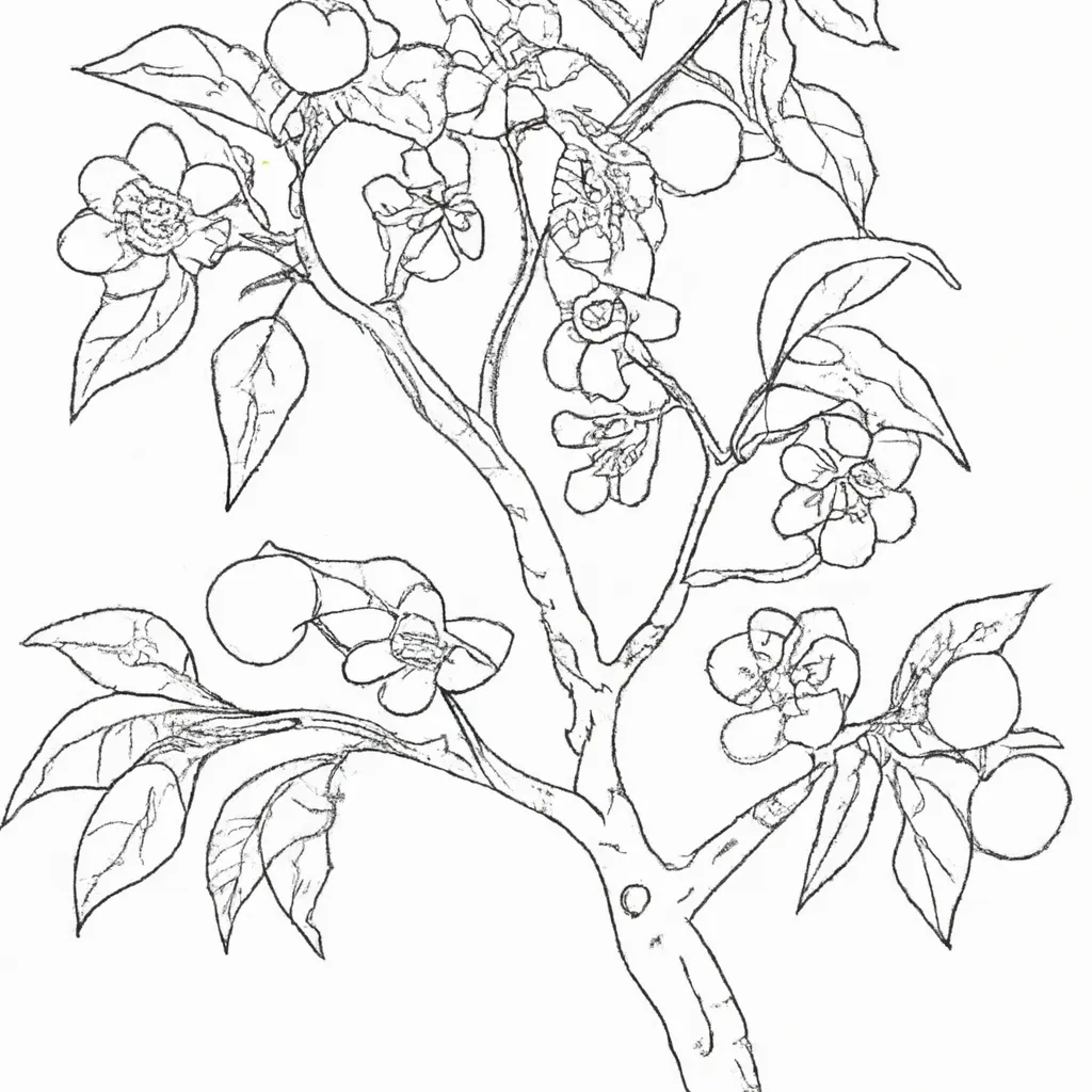 desenhos arvore pessegos imprimir colorir gratis 10
