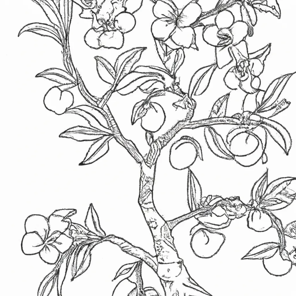 desenhos arvore pessegos imprimir colorir gratis 11