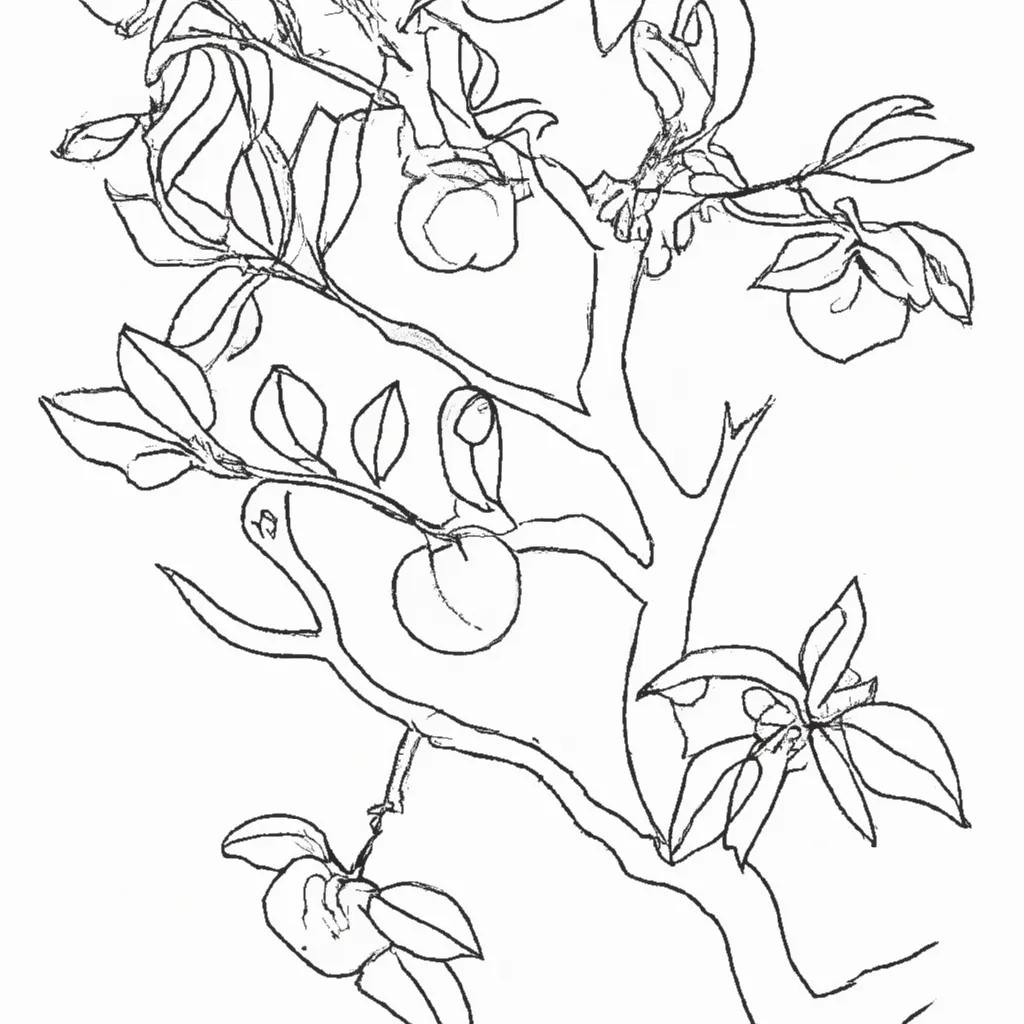 desenhos arvore pessegos imprimir colorir gratis 12