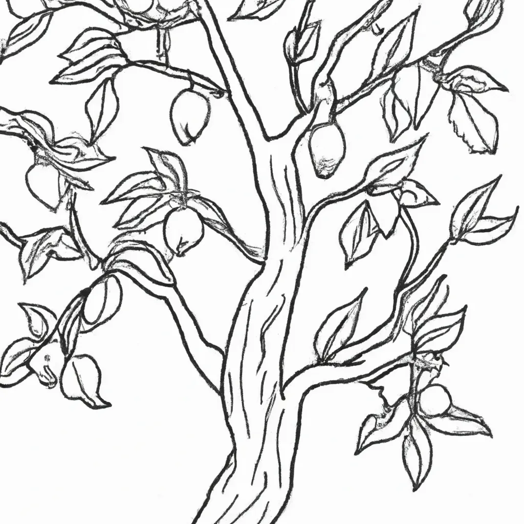 desenhos arvore pessegos imprimir colorir gratis 13