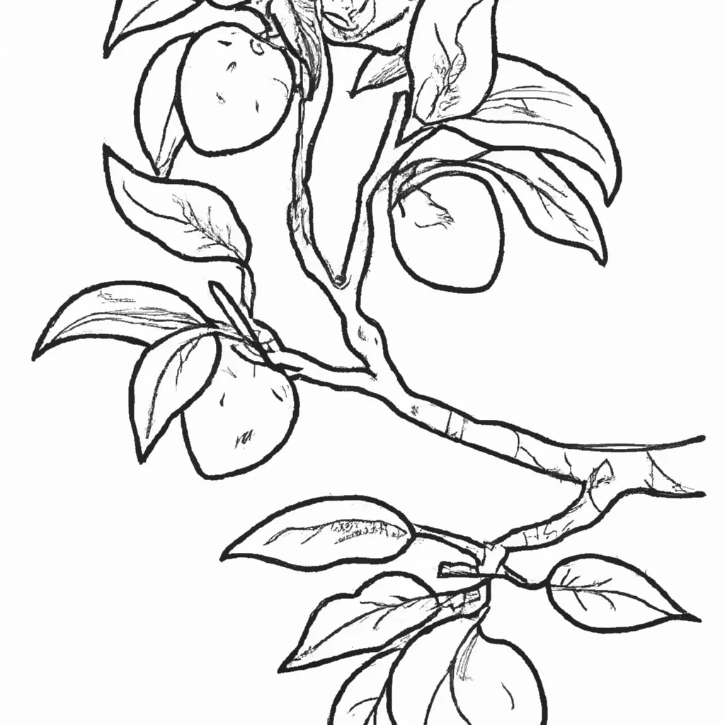 desenhos arvore pessegos imprimir colorir gratis 14