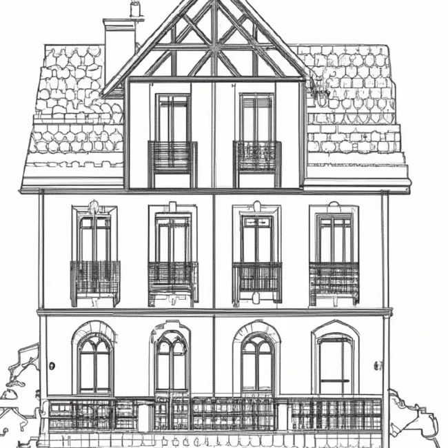 desenhos casas estilo europeu imprimir colorir gratis 2
