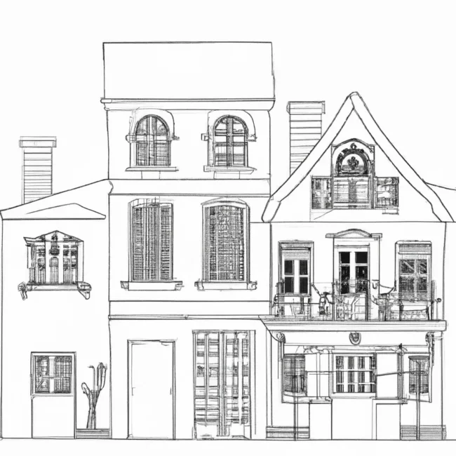 desenhos casas estilo europeu imprimir colorir gratis 10