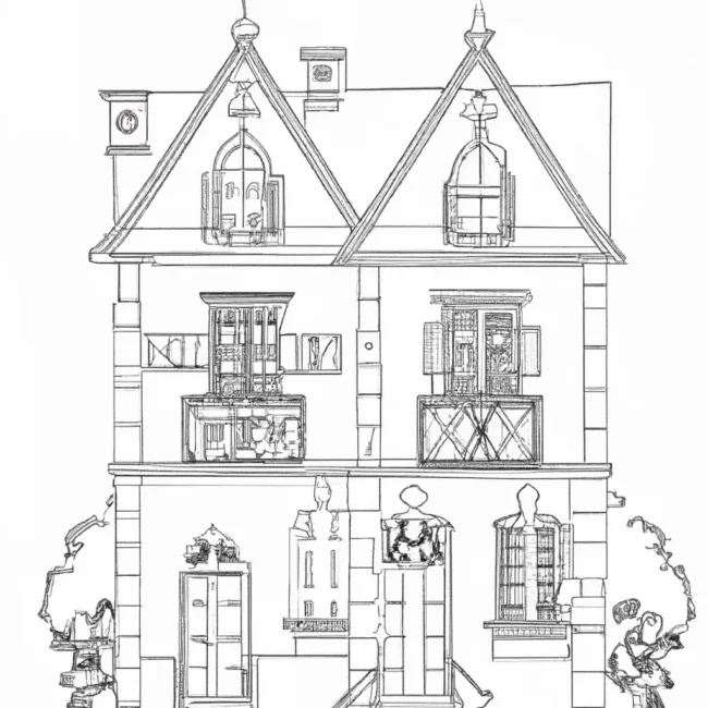 desenhos casas estilo europeu imprimir colorir gratis 11