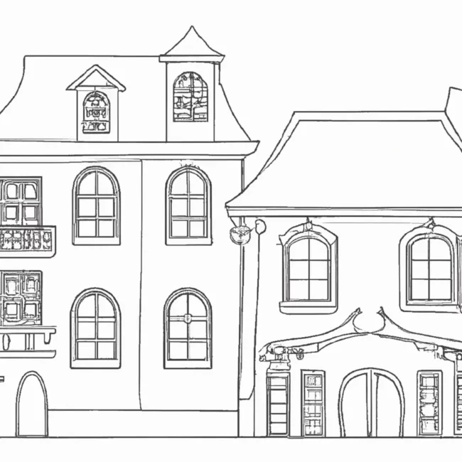 desenhos casas estilo europeu imprimir colorir gratis 12
