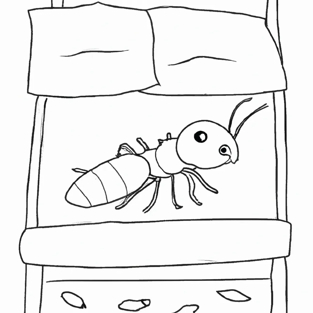 desenhos formiga cama imprimir colorir gratis