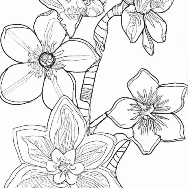 desenhos flores exoticas imprimir colorir 7
