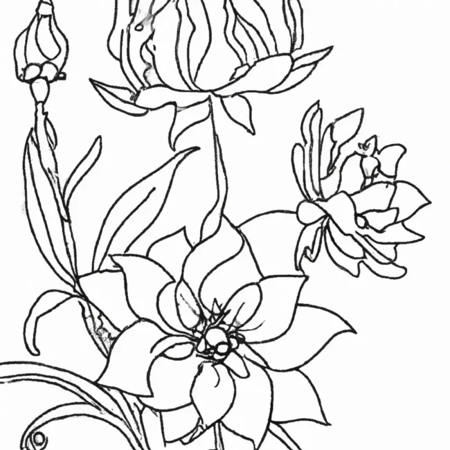 desenhos flores exoticas imprimir colorir 8