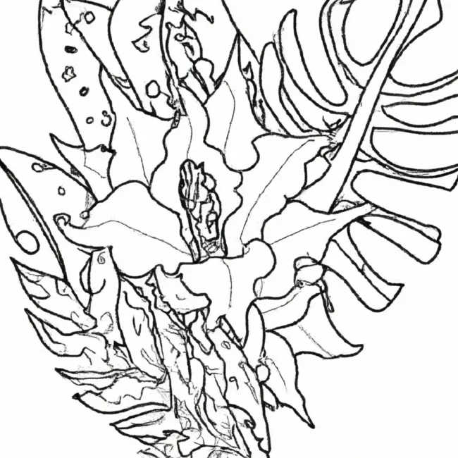 desenhos flores exoticas imprimir colorir 13
