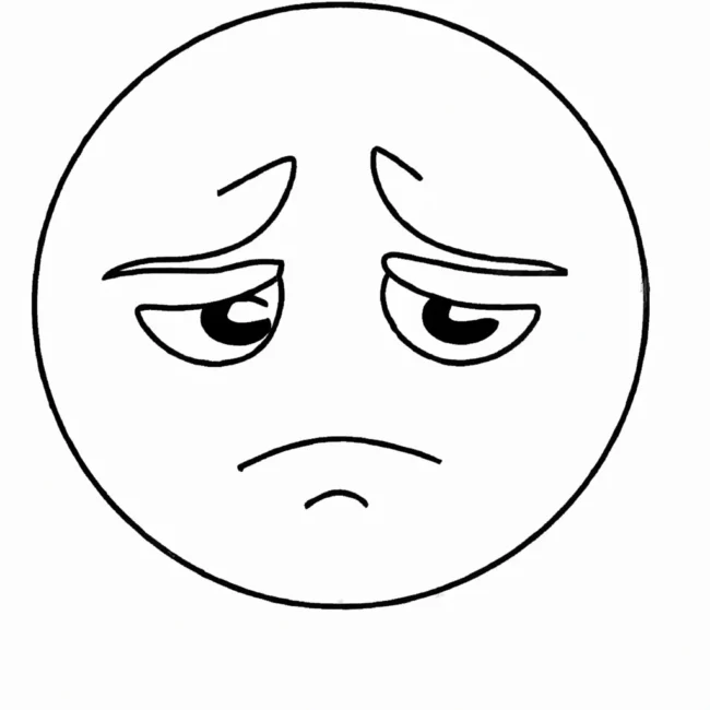 desenhos emoji tristeza imprimir colorir 3