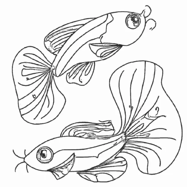 desenhos peixes guppy imprimir colorir 1