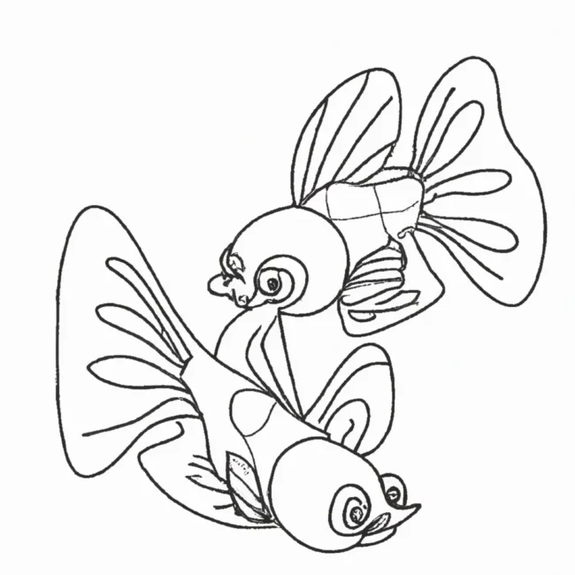 desenhos peixes guppy imprimir colorir 4