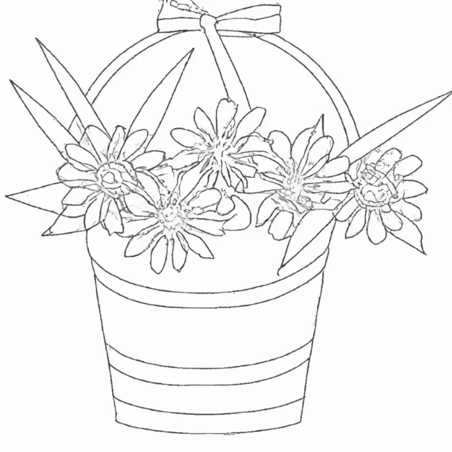 desenhos cesta flores imprimir colorir 6