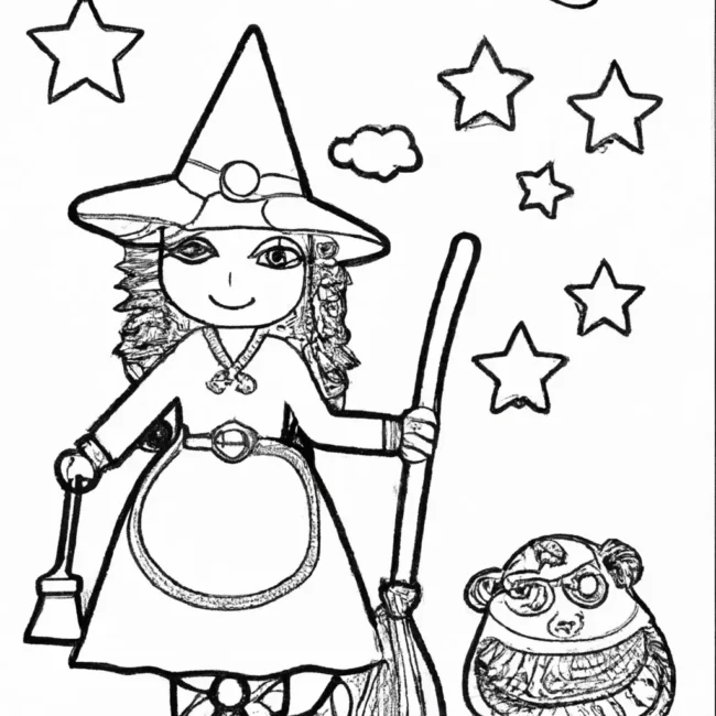 desenhos bruxa bem imprimir colorir 1