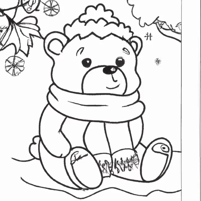 desenhos urso inverno imprimir colorir