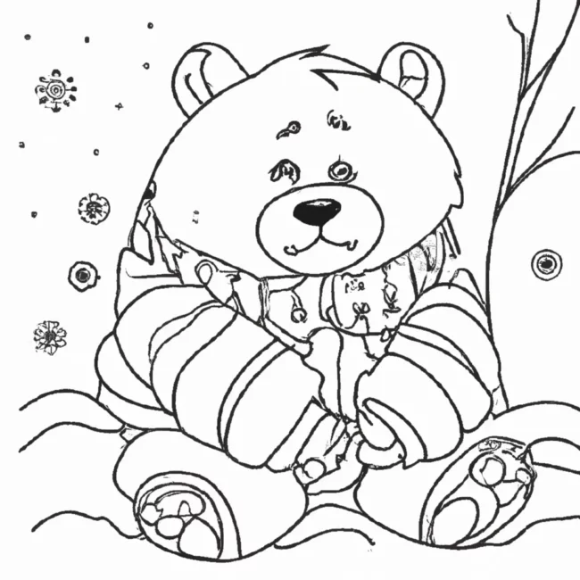 desenhos urso inverno imprimir colorir 6