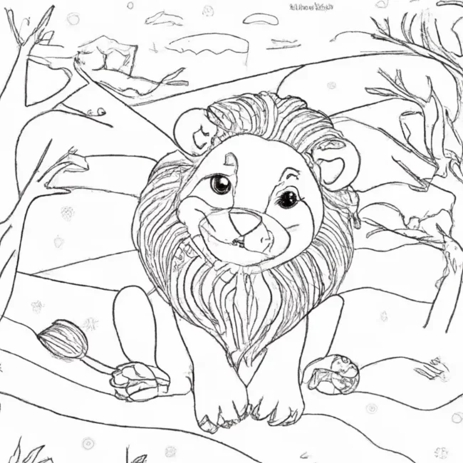 desenhos leao inverno imprimir colorir 4