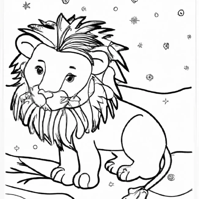 desenhos leao inverno imprimir colorir 6