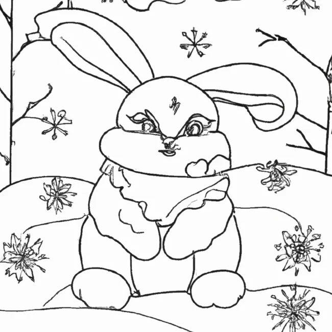 desenhos coelho inverno imprimir colorir 6