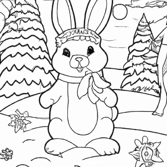 desenhos coelho inverno imprimir colorir 13
