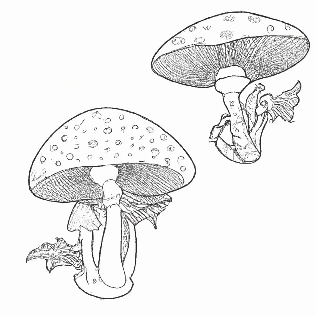 Desenhos de Cogumelo Matsutake para Imprimir e Colorir