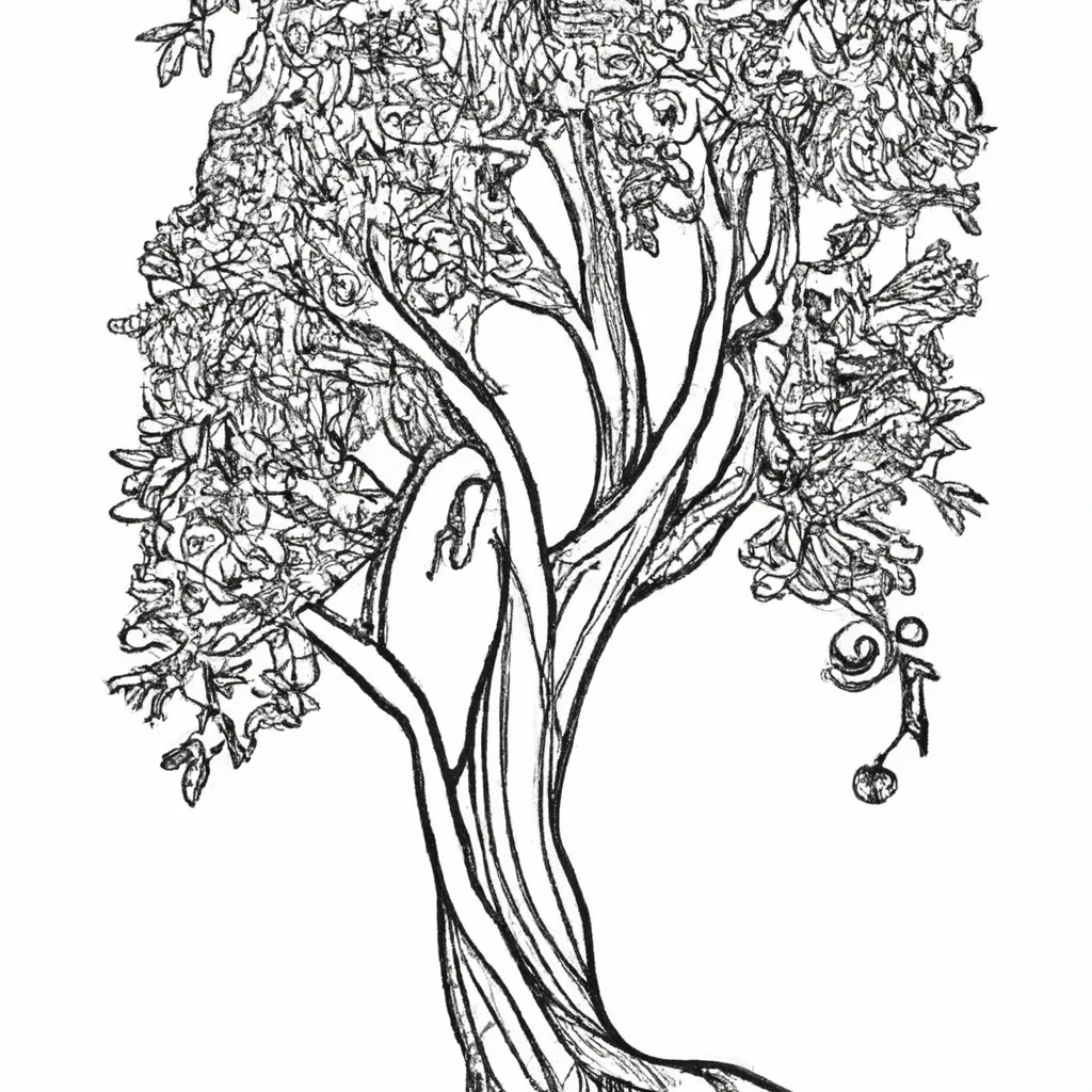 desenhos arvore nogueira imprimir colorir