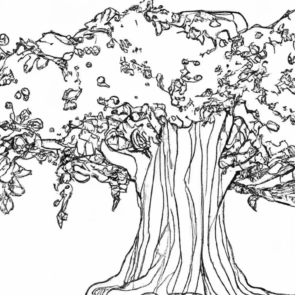 desenhos arvore nogueira imprimir colorir 1