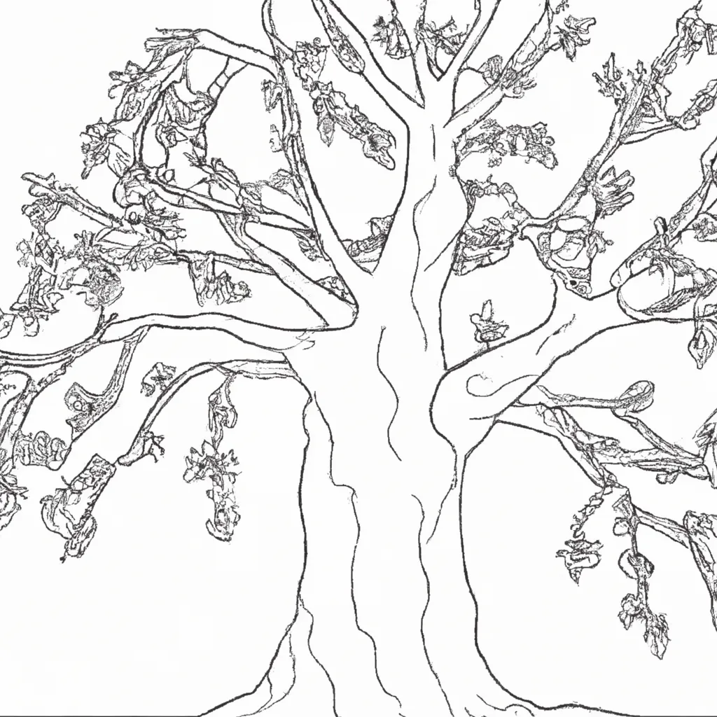 desenhos arvore nogueira imprimir colorir 2