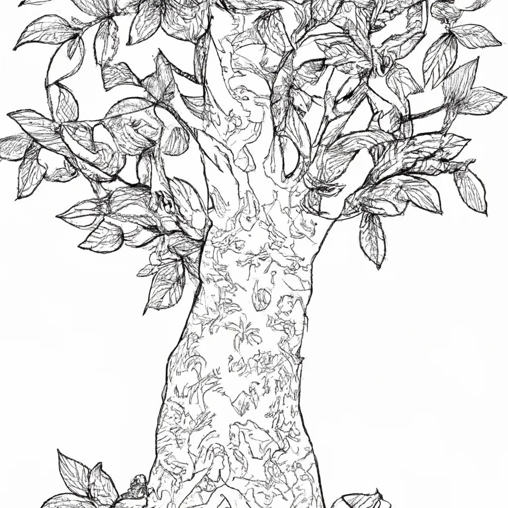desenhos arvore nogueira imprimir colorir 3